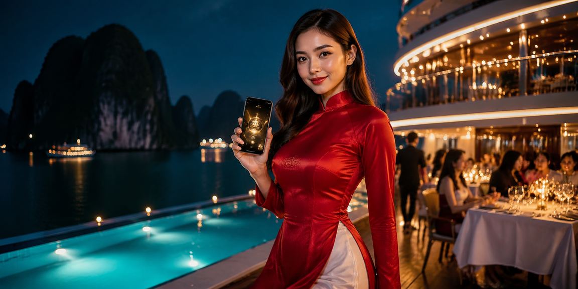 Giao diện trang chủ bongdaplus với phong cảnh Hạ Long